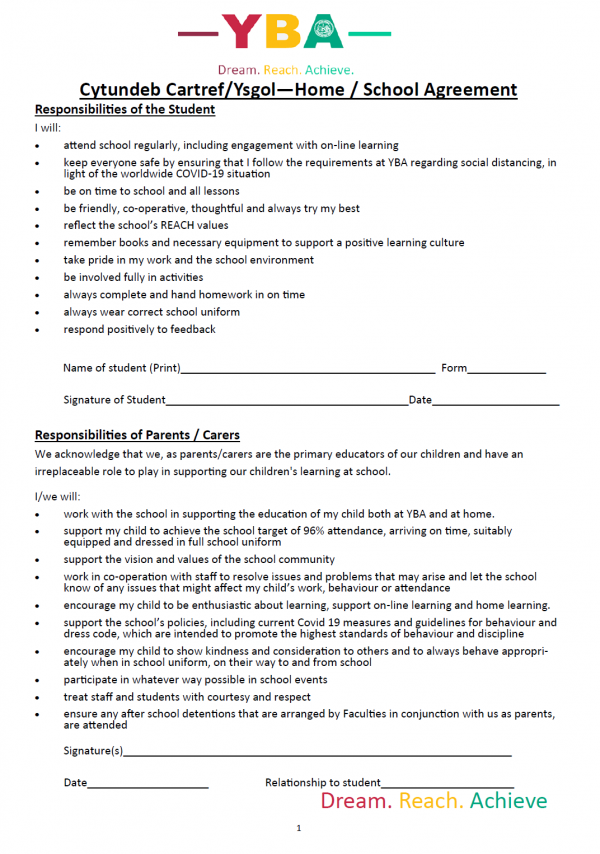 Home school Agreement 6